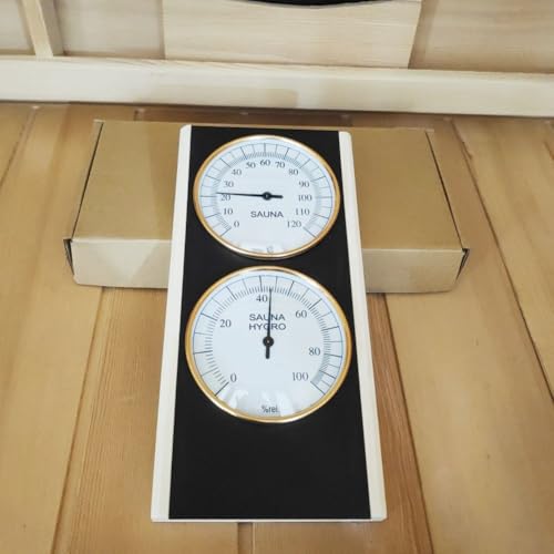 Thermomètre hygromètre de sauna en bois avec affichage analogique pour suivi de l'état du sauna 25,4 cm