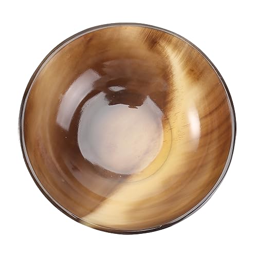 minkissy Natural Smooth Horn Shaving Bowl for Shaving Soap Bowl for Mens Grooming Kits