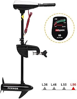 PEXMOR 86LBS Thrust 24V Saltwater Transom Mounted Electric Trolling Motor w/LED Battery Indicator