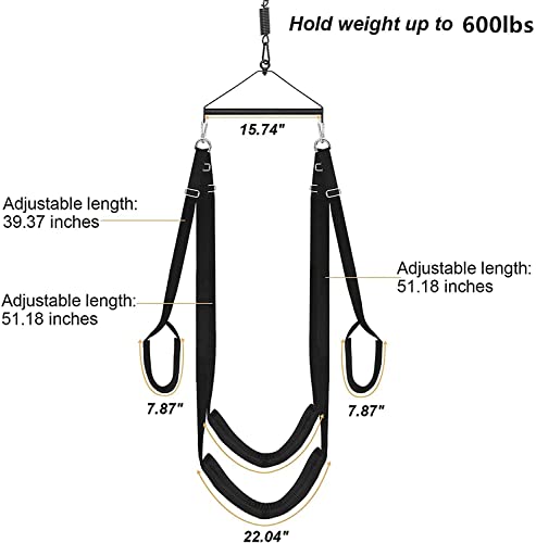 Sex Swing For Sex Aid Adult Swing Set-360°Spinning Trapeze Fluffy Liner Super Soft Swing Kit Indoor Ceiling Swing With Steel Triangle And Spring Support 600 Lbs For Couples Adult - 3Rd Generation #TOP1