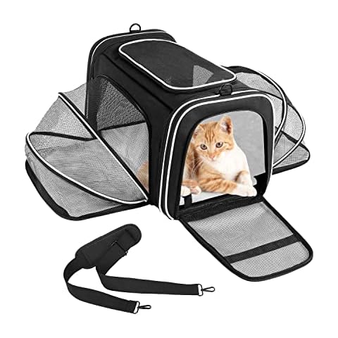 PERMUST Haustiertragetasche mit Haustiermatte Hundetragetasche Katzentragetasche, Faltbare Haustier Rucksack Große Katze Rucksack, Atmungsaktive Katzentasche, Tragetasche Hund Katze im Auto, Fugzeug Cover