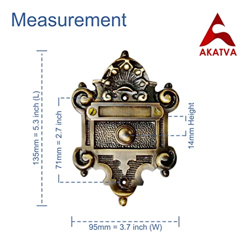 Akatva Door Bell Button – Bell Push Button – Doorbell Chime Wired - Doorbell Button Wired – Door Bell Ringer Button – Doorbell Button Replacement – Wired Doorbell Button - Antique Brass Finish #TOP4