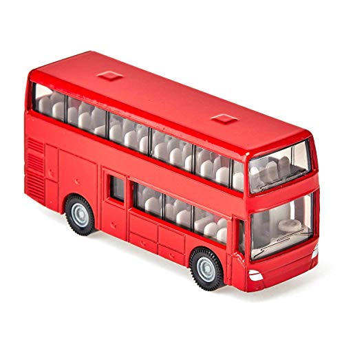 siku 1321, Doppelstock-Reisebus, Metall/Kunststoff, Rot, Spielzeugauto für Kinder