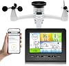 Estación Meteorológica WiFi Urageuxy para Interiores y Exteriores, Ideal para Hogar y Jardín, con Pluviómetro, Velocidad/Dirección del Viento, Fases Lunares, Barómetro y Alertas de Temperatura/Humedad para Granjas 2