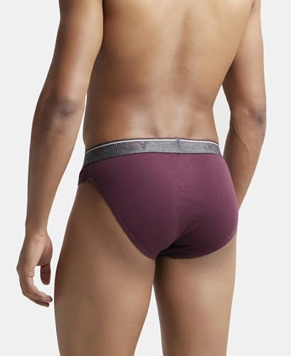 Image of Jockey 8044 Men's Super Combed Cotton Rib Solid Brief with Ultrasoft Waistband (Pack of 2)