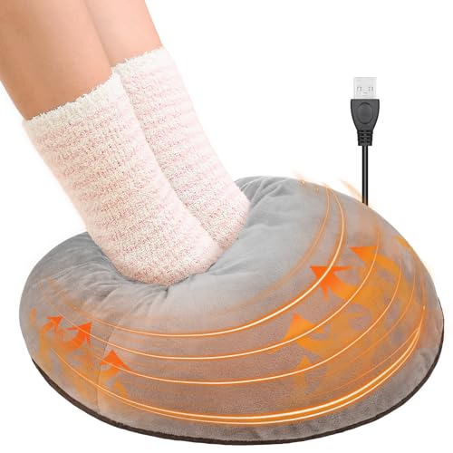 JIZZU Scaldapiedi Elettrico in Flanella Grigio