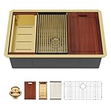 Sarlai 32 Gold Undermount Kitchen Sink - 32