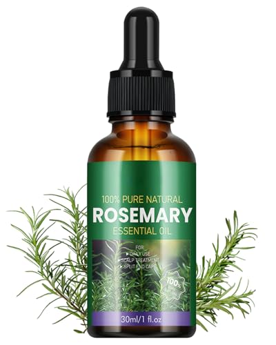 Huile de romarin pour cheveux - Formule végétale naturelle - Huile de romarin pour améliorer le soin des cheveux et du cuir chevelu - Contient de la biotine pour favoriser et renforcer les cheveux