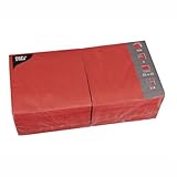 PAPSTAR 12483 250 Servietten, 3-lagig 1/4-Falz 33 x 33 cm rot