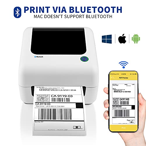 Jadens Bluetooth Thermal Label Printer - Shipping Label Printer For Shipping Packages&Postage, Wireless Printer For Iphone, Android&Pc, Compatible With Amazon, Ebay, Usps, 4X6 Label Maker Machine #TOP2