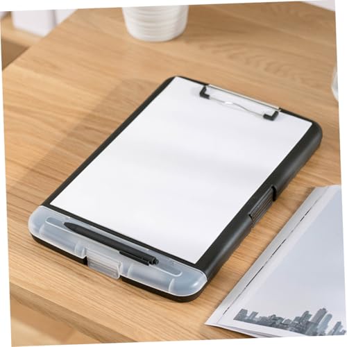 Porte-documents A4 noir léger avec clip de rangement imperméable pour tri de documents