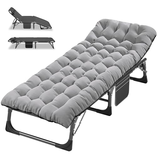 Image of ABORON Camping Cot for Adult Extra Wide, Heavy-Duty 1200D Oxford Cot for Sleeping, Portable Folding Camp Bed with Mat
