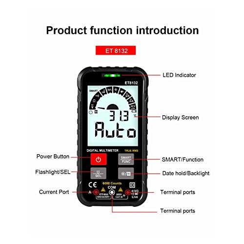 Pigene Current Signal Generator Et8132 Handheld Digital Multimeter Lcd Backlight Portable Voltmeter Ohm Voltage Tester Meter thumb #3