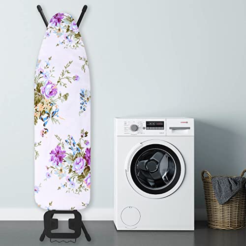 Image of Ironing Board Cover and Pad 15x54 Inch Standard Ironing Board Cover with Elastic Edge and Hook and Loop Fasteners Scorch and Stain Resistant Cotton Ironing Covers