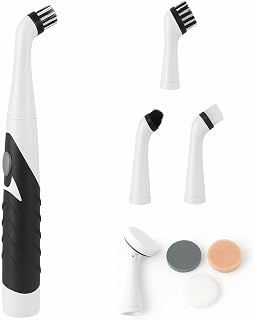 Oscillating Cleaning Brush for Kitchen and Bathroom * 5 Heads + 4 Scraper Tips & Gloss Included