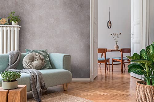 A.S. Création Strukturtapete Metallic Effekt Grau Braun THE BOS 388328 Vliestapete mit Glanzeffekt 10,05 m x 0,53 m Made in Germany