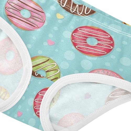 Colorful Delicous Donuts Blue Panties for Girl Girls Underwear Toddlers Cotton Fun Print Undies Kids Briefs 2t4
