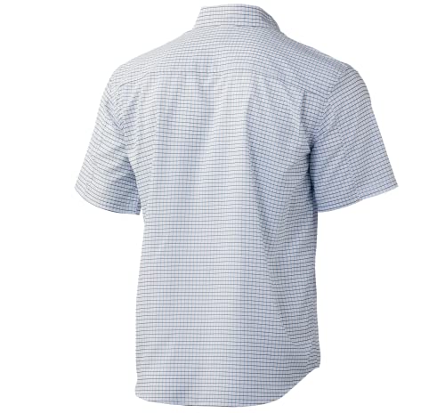 Huk Men's Standard Teaser Short Sleeve Fishing Button Down Shirt +Upf, Citadel Plaid-White, Medium #TOP1