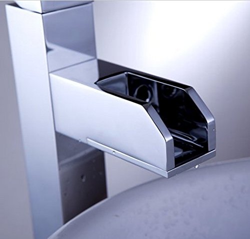 Robinet mitigeur cascade LED pour lavabo de salle de bain chromé Gowe - 4