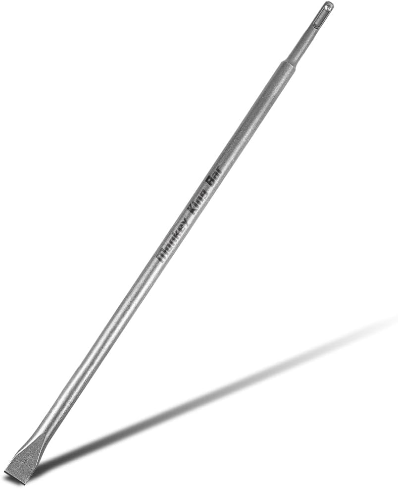 Monkey King Bar SDS Plus Chisel, 500MM Flat Chisel for SDS Plus Rotary Hammer Drill, Alloy Steel Shovel, Sharp Head for Ceramic Tile Cement Thinset Mortar Vinyl
