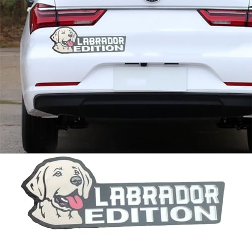 Image of Cute Dog Car Badge Laser Cutting Car Emblem,Funy 3D Acrylic Dogs Badge Rated Car Emblem Automotive Badge Decals and Stickers for Car, Truck, Rv, Boat Exterior Decoration (Labrador)