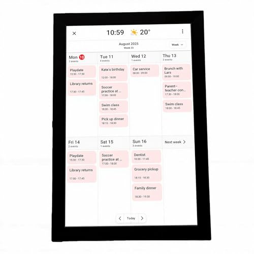 Annadue Cadre Photo de Calendrier Numérique Intelligent de 10,1 Pouces, Tableau de Tâches de Planificateur électronique à écran Tactile pour Les Horaires de Bureau Familial Noir