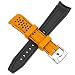 Imagen de Kai Tian Dos Tonos Silicona Curvo 22mm Racing Pulsera reloj Naranja  para hombre mujer