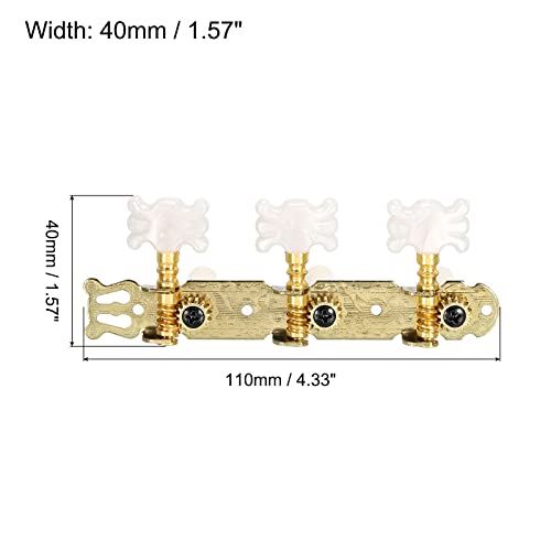 PATIKIL Classical Guitar String Tuners Keys Machine Heads Tuning Pegs 3 Left 3 Right, White Buttons, 1 Set - Image 2