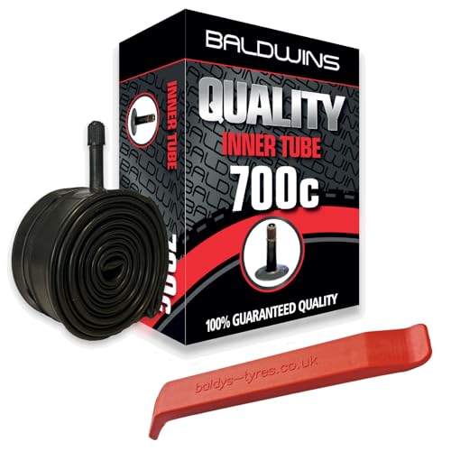 Baldwins Bike Inner Tube 700 x 35c to 45c Schrader Valve & BALDYS TYRE LEVER
