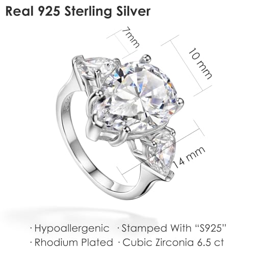 Michooyel S925 5.0ct Pear Cut Engagement Ring Cubic Zirconia Sterling Silver Wedding Ring Bridal Ring Band Fine Jewelry For Women3