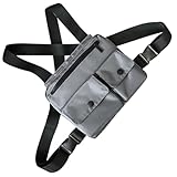 FRCOLOR Bolsa de Pecho Multifuncional de Nailon Resistente al Agua Estilo Chaleco Hip-Hop para Hombre Color Gris Claro Gran Capacidad para Senderismo Ciclismo y Actividades al Aire