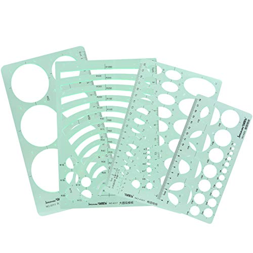 Réguas de estêncis de moldes de construção geométricos para construção de 4 peças Tehaux para constr