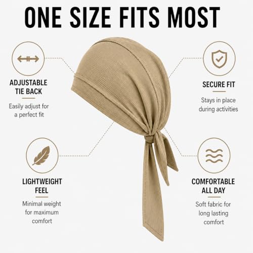 Image of GG BAI Cottrise Sikh Religious Patka Headwear Sweat Wicking Doo Rag Cooling Dew Rag Helmet Liner Hat Large Motorcycle Head Wrap Bandana Skull Caps for Men and Women
