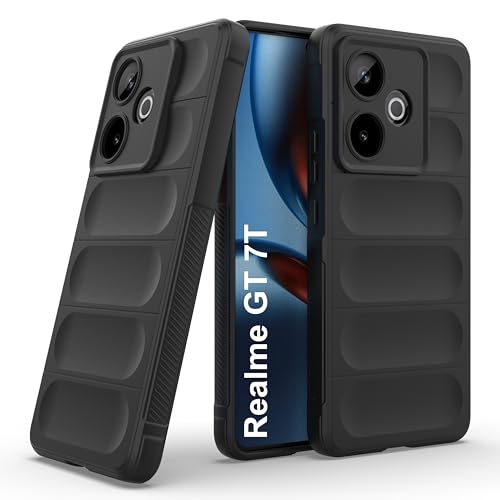 Image of amazon basics Back Case Cover for Realme GT 7T | Compatible for Realme GT 7T Back Cover | Liquid Silicon Magic Case with Camera Protection | Black