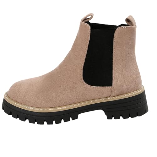 Women Short Leg Fashion Classic Western Boots Mary Jane Shoes Outside for Ladies Riding Boots for Parties and Proms Beige