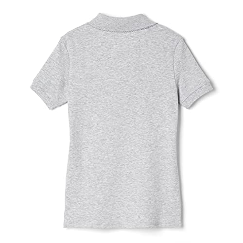 French Toast girls Short Sleeve Picot Collar (Standard & Plus) Polo Shirt, Heather Gray, 18-20 US2