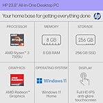 HP 23.8 inch All-in-One Desktop PC, FHD Touchscreen, AMD Ryzen 3 7320U, 8 GB RAM, 256 GB SSD, AMD Radeon Graphics, Windows 11 Home, Shell White, 24- cr0420 (2025) - Image 2