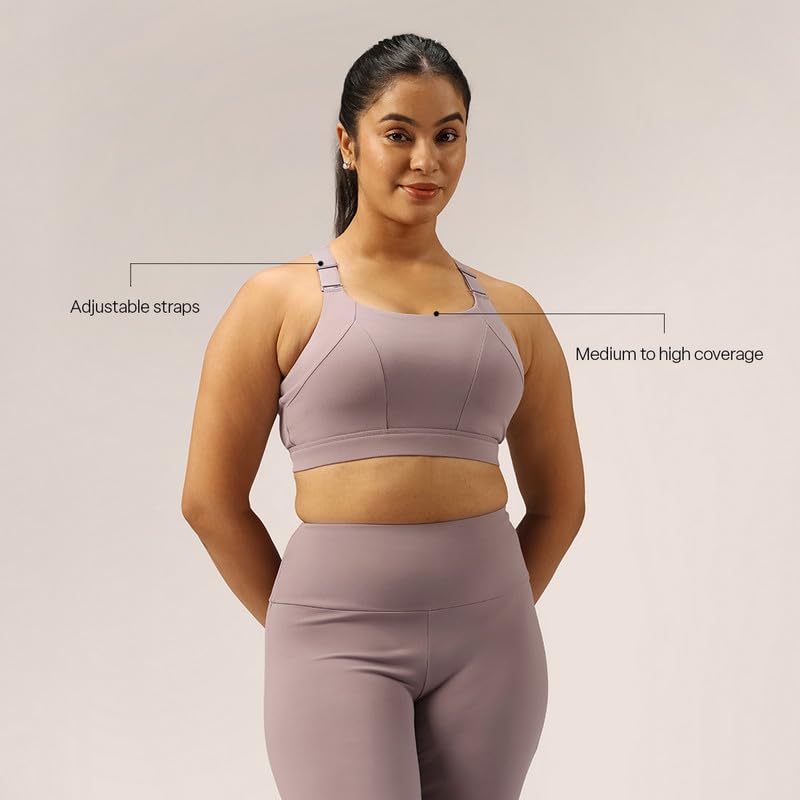 Image of BlissClub Women Nylon Blend The Ultimate Support Sports Bra | Detachable Straps | High