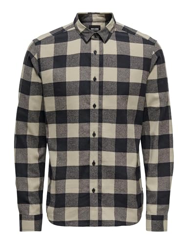 ONLY & SONS Herren Freizeithemd ONSGUDMUND Checked Shirt Grösse XS S M L XL XXL, Größe:L, Farbe:Dark Navy 22007112 ONLY & SONS Herren Freizeithemd ONSGUDMUND Checked Shirt Grösse XS S M L XL XXL, Größe:L, Farbe:Dark Navy 22007112