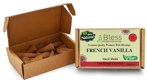 Bless International French-Vanilla 100%-Natural-Incense-Cones Handmade-Hand-Dipped Organic-Chemicals-Free for-Purification-Relaxation-Positivity-Yoga-Meditation The-Best-scents (20 Count) - Image 3