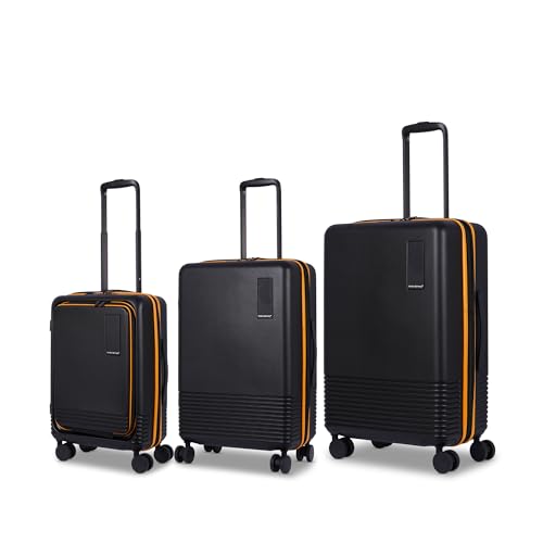 Image of VENTEX Hard Luggage Trolley Bag (Black-Yellow, Cabin Luggage /Carry-On Luggage 20-Inch)