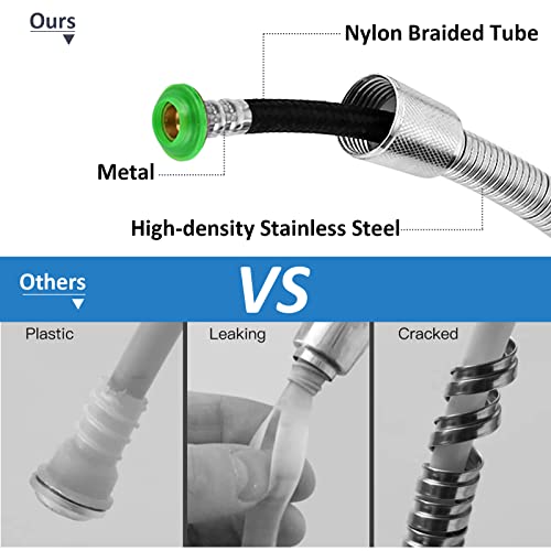 Shower Head, Skybess High Pressure Handheld Showerhead With Hose, 5 Settings Chrome Finished Hand Held Rainfall Shower Head Set - Including Shower Holder Teflon Tape Rubber Washers #TOP4