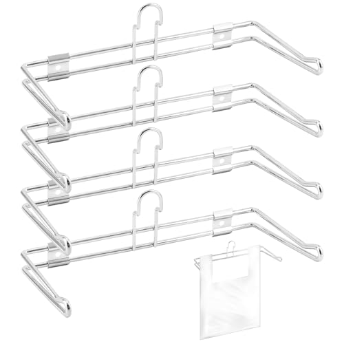 QWORK T-Shirt Bag Rack, 4 Pack Wall Mounted Chrome-Plated Metal