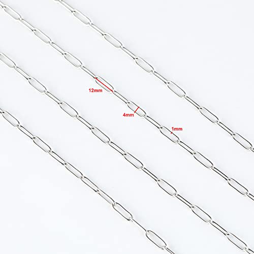 Umaokang 16.4 Feet Silver Jewelry Chain Stainless Steel 4Mm Width Oval Paperclip Chain Link Cable Necklace Chains Bulk With Lobster Clasps And Jump Rings For Women Bracelet Diy Jewelry Making #TOP6