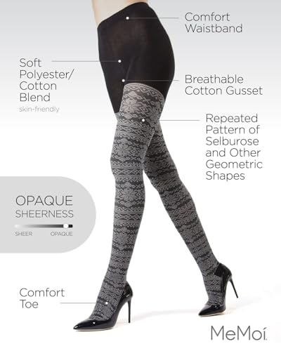 Image of MeMoi Selbu Sky Geometric Sweater Tights