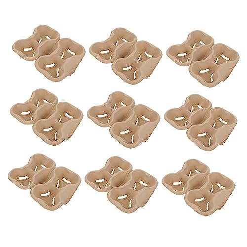BRIGHTFUFU 20pcs Fixed Stand Cup Packing Tray Portable Drink Carrier for Takeout Milk Bottles Paperboard Holder for Hot Cold Beverages for Events and Deliveries