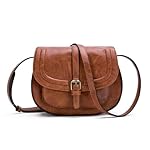 AFKOMST Crossbody Bags for Women,Small Saddle Purse and Boho Cross Body Handbags,Vegan Leather