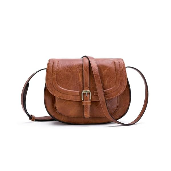 AFKOMST Crossbody Bags for Women,Small Saddle Purse and Boho Cross Body Handbags,Vegan Leather