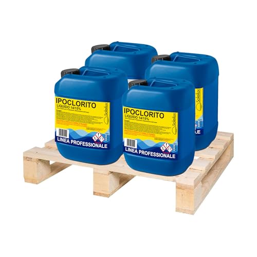 SOLEILUX 4 X 25kg Ipoclorito Di Sodio 14/15% Cloro Liquido Professionale Per Piscine - Consegnati Su Pedana
