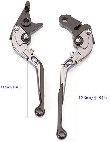 Miniatura 105 de FXCNC Billet Folding Extendable Adjustable Brake Clutch Levers Compatible with Raptor YFM660 01-04, TTR125L/LE/LW 00-16, Banshee 350 02-06